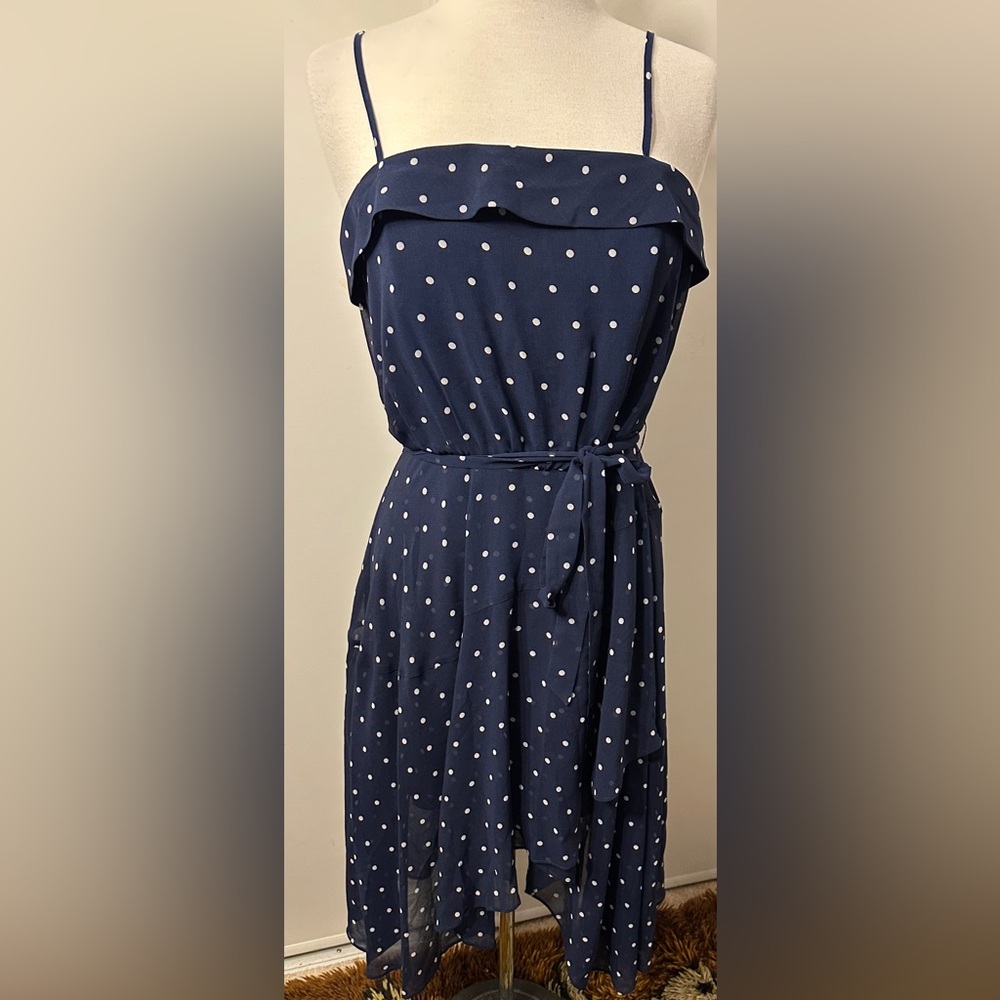 Ever New Blue and White Sleeveless Sundress